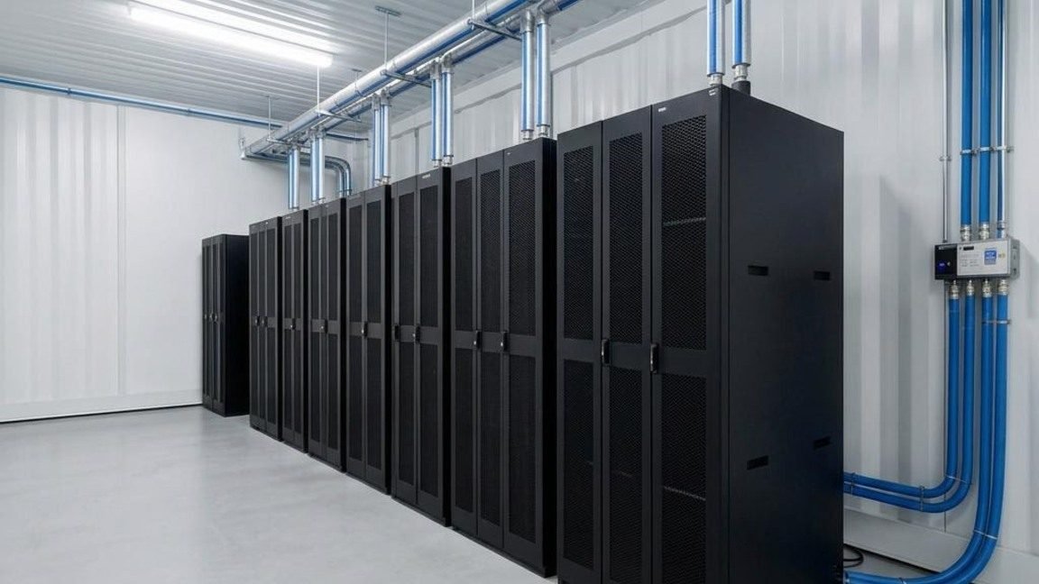 Liquid-cooled rack room